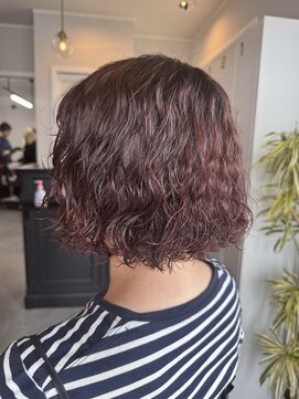 アウラヘアーサロン(aura hair salon) ボブ×パーマ×ピンク