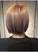 髪質改善　大人ボブパープル艶カラー