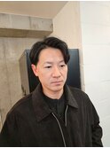 メンズカットセンターパートニュアンスパーママッシュ