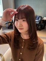 アム(amu) ミディアムレイヤー/レイヤーカット/前髪カット/暖色カラー