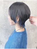 ＊前下がりショートインナーカラーひし形くびれショート30代40代