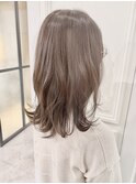 LEMO ラベンダーアッシュブラウン 外ハネ ひし形小顔レイヤー