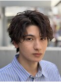 ツイストスパイラルパーマツーブロック無造作韓国マッシュウルフ