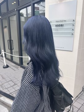 アソビ 表参道(ASOBI) ヨシンモリ　韓国風　ブリーチ一回　ブルーシルバー