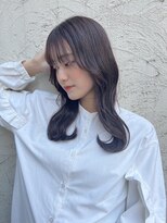 ロンド ストラーダ 心斎橋(Lond strada)&nbsp;韓国前髪顔周りロング×インナーグレージュ[心斎橋/髪質改善]