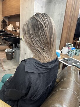 ラフ(LAFF) #バレイヤージュ#グレージュカラー#ボブウルフ#ココアベージュ