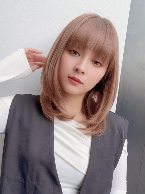 20代★大人かわいいダブルカラーブリーチミルクティーカラー