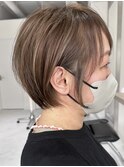 ハイライトカラーグレージュベージュケアブリーチダブルカラー