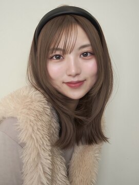 ノイ(noi) 顔周りレイヤーカットくびれヘアミルクティーベージュカラー