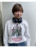 丸みショートシースルーバングくびれショートボブミニボブ