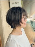 ショートカット/ハイライトカラー/白髪ぼかし