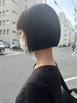 オーガニック アトリエ 大宮(organic+atelier)&nbsp;20代30代透明感暗髪アッシュブルーグレージュ丸みボブ