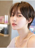 ■大人ヘルシーヘア/シースルー前髪/シンプルショート元町16-6