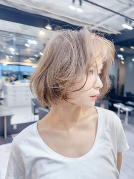 ファンナギンザ(FaNNa ginza) ボブ/小顔/前髪/ハイトーン/グレージュ/銀座