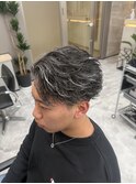フェザーショート×ホワイトメッシュ