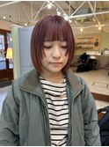 ミニボブ×ピンクカラー