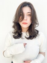 ビーチ(BEACH) ★前髪あり韓国レイヤーミルクブラウンくびれヘアダークパープル