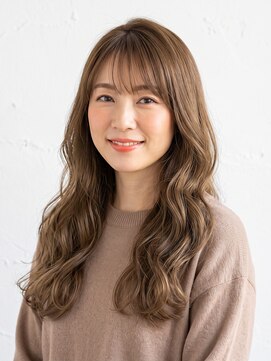 と和 巣鴨 秋の透明感カラー×ワンレングスゆる巻きロング
