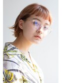 ダブルカラーふわふわショート×眉上バング×前髪パッツン×所沢