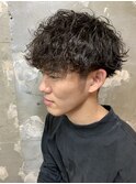 メンズカットパーマ波巻ツイストスパイラルパーマ札幌大通