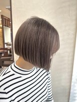 ファブ 千葉店(FaB)&nbsp;グレーベージュ/黒髪/レイヤーロング/前髪パーマ/千葉駅