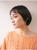 マッシュボブ/ショートボブ/オン眉/ストレートヘア