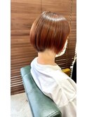 オレンジショートボブ