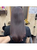 髪質改善ストレート×ピンクブラウン