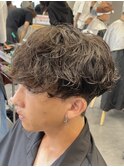 渋谷メンズシースルーマッシュカットシャドウパーマルーズパーマ