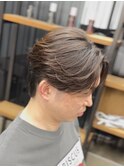 フェザーパーマニュアンスセンターパートメンズパーマシャドウ