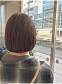 つやつや前上がりボブ×ココアブラウン
