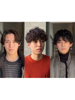 メンズ専門メンズスタイリスト在籍！髪のクセや骨格を見極め丁寧にカット。高い再現性で理想の仕上がりに♪