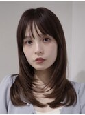 上品ミディアムレイヤー/お洒落レイヤーカット
