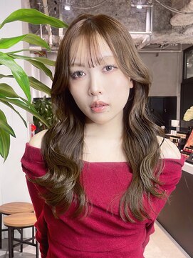 アルバム 銀座(ALBUM GINZA) 前髪カットロング顔周りレイヤー韓国ヘア_F21228