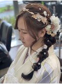 ふわふわ大人可愛いサイド編み下ろしヘアセット