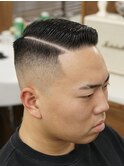 サイドパートスキンフェードカットシェービング吉祥寺理容室