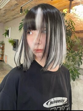 ネハス 栄(nehus.) 学割ブリーチハイライト髪質改善ダブルカラーレイヤーカット
