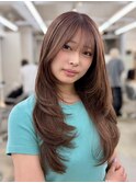 レイヤーカットハニーベージュ