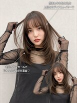 ヘアーサロン リアン 鴻巣店(hair salon Rien)&nbsp;韓国風くびれミディアムレイヤー×ショコラブラウン/鴻巣