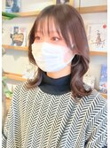 2wayバング韓国っぽくびれミディアム♪グレーベージュ