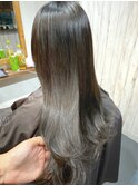 縮毛矯正*透明感グレージュ、ハイライト