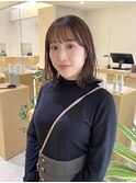 レイヤーボブ ミディアム チョコレートブラウン