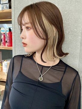 ロンドワン 三宮元町(Lond one) くびれボブ/ボブヘア/ヨシンモリフェイスレイヤー/ベージュカラ