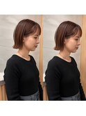 中川　前髪カット顔まわり似合わせ外ハネくびれレイヤーミディ