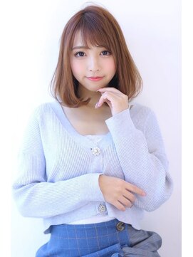 オーロ 西宮店(ORO) 内巻きミディアム ナチュラルブラウン