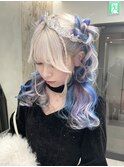 ユニコーンカラー/お団子ヘア/クラゲヘアー/ライブアレンジ