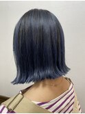 ワンレン×ブルーグラデーション