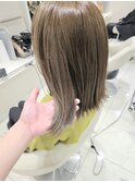 20代30代40代/ベージュハイライト/肩ライン外ハネボブ
