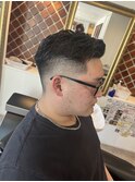 七三分け×フェード