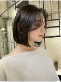 韓国ヘアグレージュカラーブリーチ無し髪質改善イヤリングカラー